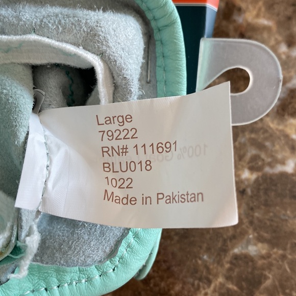 Digz Full Grain Goatskin Large Garden Gloves, 100% Goat Leather, Mint Green, NWT - Picture 7 of 8